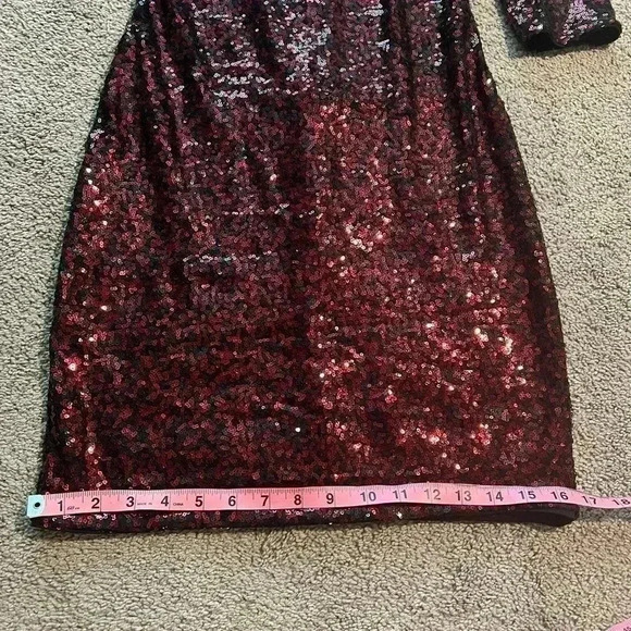 Women's Express Burgundy Red Sequin Mini Sheath Dress 0, Prom Dress, Club Dress, - Picture 6 of 11